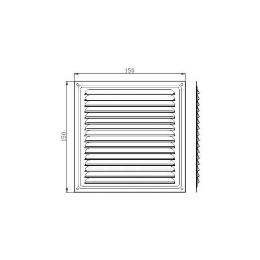 Решетка вентиляционная 150х150 белая металл (30 шт/упак.) 87117